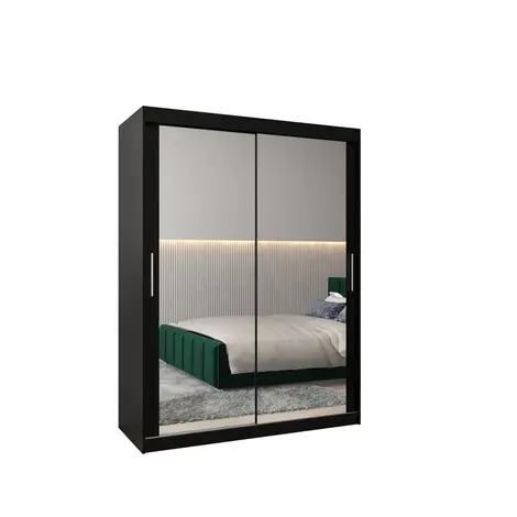 Buy Tokyo III Sliding Door Wardrobe 150cm, Colour: Black, Width: 150 from Furnituretta