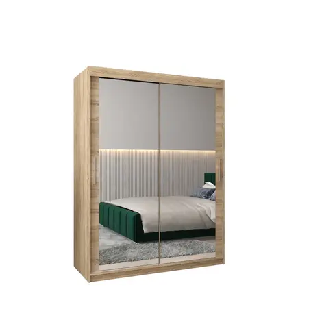 Buy Tokyo III Sliding Door Wardrobe 150cm, Colour: Oak Sonoma, Width: 150 from Furnituretta
