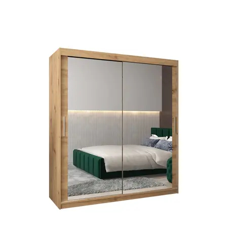 Buy Tokyo III Sliding Door Wardrobe 180cm, Colour: Oak Artisan, Width: 180 from Furnituretta