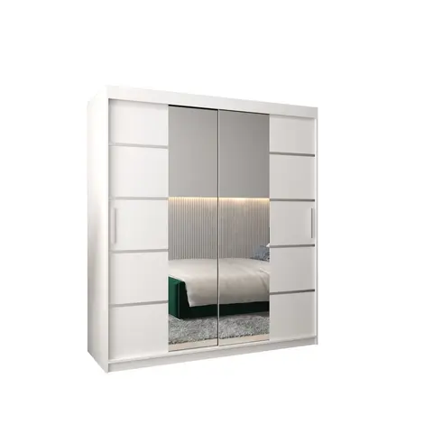 Buy Verona 04 Sliding Door Wardrobe 180cm, Colour: White, Width: 180 from Furnituretta