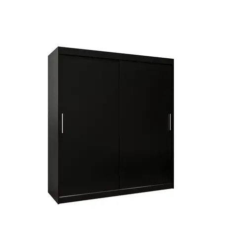 Buy Tokyo Sliding Door Wardrobe 180cm, Colour: Black, Width: 180 from Furnituretta