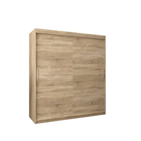 Buy Tokyo Sliding Door Wardrobe 180cm, Colour: Oak Sonoma, Width: 180 from Furnituretta
