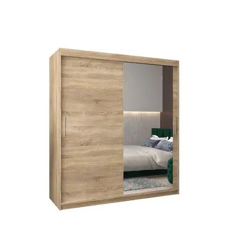 Buy Tokyo II Sliding Door Wardrobe 180cm, Colour: Oak Sonoma, Width: 180 from Furnituretta