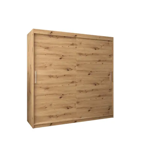 Buy Tokyo Sliding Door Wardrobe 200cm, Colour: Oak Artisan, Width: 200 from Furnituretta