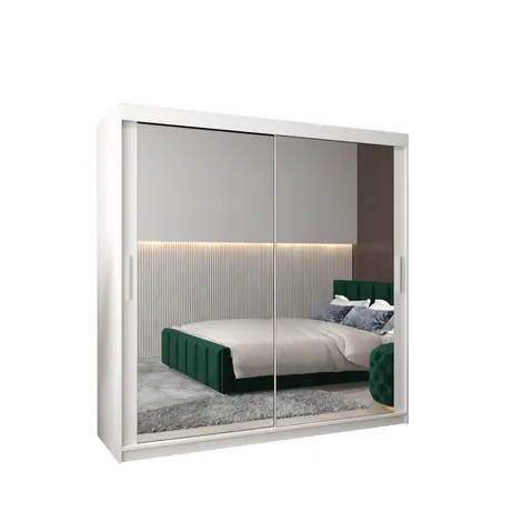 Buy Tokyo III Sliding Door Wardrobe 200cm, Colour: White, Width: 200 from Furnituretta
