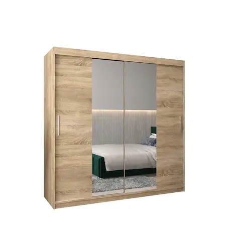 Buy Tokyo I Sliding Door Wardrobe 200cm, Colour: Oak Sonoma, Width: 200 from Furnituretta