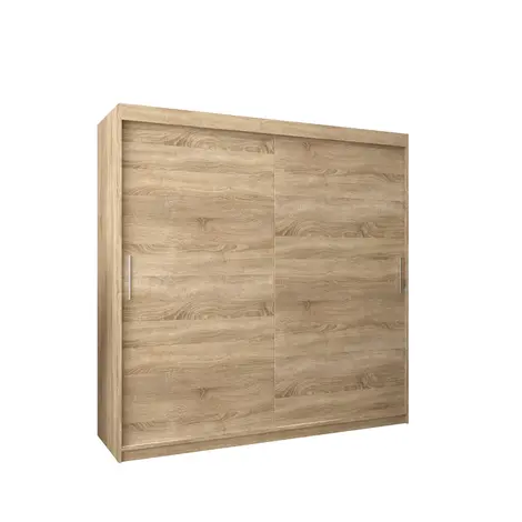 Buy Tokyo Sliding Door Wardrobe 200cm, Colour: Oak Sonoma, Width: 200 from Furnituretta