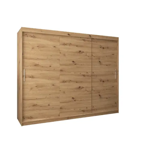 Buy Tokyo Sliding Door Wardrobe 250cm, Colour: Oak Artisan, Width: 250 from Furnituretta