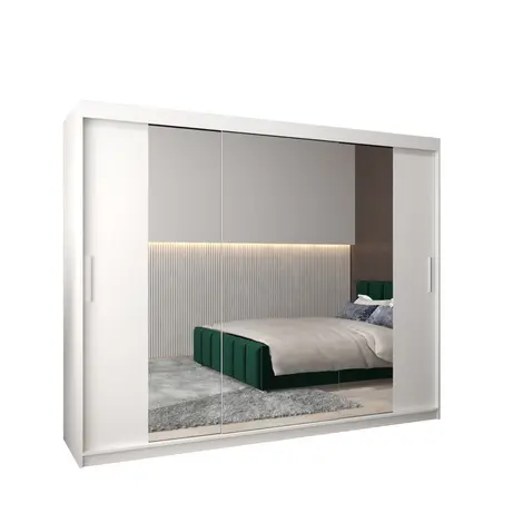 Buy Tokyo II Sliding Door Wardrobe 250cm, Colour: White, Width: 250 from Furnituretta