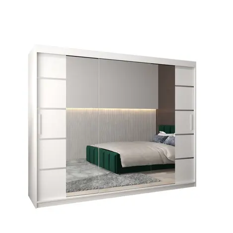 Buy Verona 04 Sliding Door Wardrobe 250cm, Colour: White, Width: 250 from Furnituretta