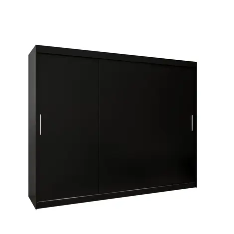 Buy Tokyo Sliding Door Wardrobe 250cm, Colour: Black, Width: 250 from Furnituretta