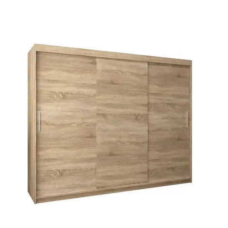 Buy Tokyo Sliding Door Wardrobe 250cm, Colour: Oak Sonoma, Width: 250 from Furnituretta