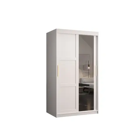 Buy Ramiro II Sliding Door Wardrobe 100cm, Colour: White, Width: 100 from Furnituretta