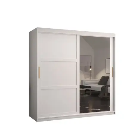 Buy Ramiro II Sliding Door Wardrobe 180cm, Colour: White, Width: 180 from Furnituretta