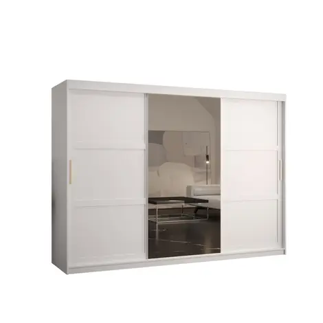Buy Ramiro II Sliding Door Wardrobe 250cm, Colour: White, Width: 250 from Furnituretta