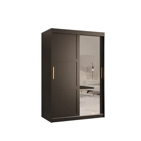 Buy Ramiro II Sliding Door Wardrobe 120cm, Colour: Black, Width: 120 from Furnituretta