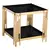 Buy Cleveland Black Glass Lamp Table Gold, Colour: Black from Furnituretta