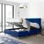 Buy Kingham Blue Velvet Ottoman Bed, Colour: Blue, Size: Double (4ft6), Item Width: 145 from Furnituretta