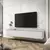 Buy Moro Floating TV Cabinet – Grey Finish with Rippled Fronts – 175 cm Wide, Colour: Grey, Item Width: 175, 4 from Furnituretta