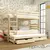 Buy Wooden Bunk Bed Tomi with Trundle and Storage Pine, Colour: Pine, Mattress: Without Mattresses from Furnituretta