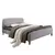 Buy Geneva Light Grey Fabric King Size Bed, Colour: Light Grey, Size: 5ft/King , Item Width: 163 from Furnituretta
