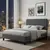 Buy Livingstone Fabric Single Bed Grey | Modern Upholstered Bed, Colour: Grey, Size: Single from Furnituretta
