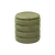 Buy Ripple Cylindrical Ribbed Stool with Velvet Upholstery, Colour: Olive Green from Furnituretta