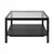 Buy Ray Coffee Table with Glass Top and Lower Shelf in Modern Style, Colour: Black from Furnituretta