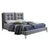 Buy Tuscany Fabric Bed Frame &ndash; Padded Headboard Bed with Sprung Slats, Colour: Grey, Bed Size: Double (4ft6), Item Width: 155 from Furnituretta