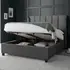 Buy Aurora Velvet Ottoman Bed – Winged Headboard & Storage in 2 Colours, 2 Sizes, Colour: Grey, Bed Size: Double (4ft6), Item Width: 157 from Furnituretta