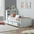 Buy Enzo Wooden 3‑Drawer Storage Bed &ndash; Single 3ft in White or Grey with Bookcase, Colour: White, Bed Size: Single (3ft) from Furnituretta