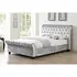 Buy Casablanca HFE Crushed Velvet King Size Bed Grey, Size: King Size, Colour: Grey, Mattresses: Without Mattress from Furnituretta