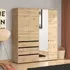 Buy Kington Artisan Oak Effect 4 Door 3 Drawer Mirrored Wardrobe, Colour: Oak, Item Width: 183 from Furnituretta