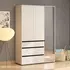 Buy Kington Cashmere 3 Door 3 Drawer Mirrored Wardrobe, Colour: Cashmere, Item Width: 138 from Furnituretta