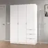 Buy Forfar White 3‑Door Wardrobe with 3 Drawers, Colour: White from Furnituretta