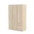 Buy Forfar Compact Space-Saving Wardrobe 3 Door 3 Drawer Oak Effect, Colour: Oak from Furnituretta