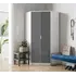 Buy Tenby Corner Wardrobe with Shelves and Rails Grey and White, Colour: Grey from Furnituretta