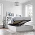 Buy Arizona White Wooden Ottoman Storage Bed King - Gas Lift Frame with Bookcase Headboard, Colour: White, Bed Size: King (5ft), Item Width: 172 from Furnituretta