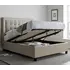 Buy Brandon Oatmeal Fabric Ottoman Bed – Double | Gas Lift Storage Frame with Buttoned Headboard, Size: Double (4ft6), Colour: Oatmeal, Item Width: 141.5 from Furnituretta
