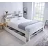Buy Fabio White Wooden Bed &ndash; Double & King with Headboard Drawers & Shelving, Colour: White, Bed Size: Double (4ft6), Item Width: 146.4 from Furnituretta