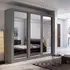 Buy Arti AR‑02 250cm Sliding Door Wardrobe &ndash; Mirrored 3‑Door Wardrobe in 5 Colours, Colour: Grey Matt, Item Width: 250 from Furnituretta