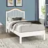 Buy Chester Wooden Bed Frame &ndash; Classic Curved Headboard Bed with Slatted Base, Colour: White, Bed Size: Single (3ft), Item Width: 98 from Furnituretta