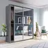 Buy Arti AR‑17 180cm Sliding Door Wardrobe &ndash; Mirrored 2‑Door Wardrobe in 3 Colours, Colour: Grey Matt, Item Width: 180 from Furnituretta