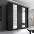 Buy Arti AR‑14 220cm Sliding Door Wardrobe &ndash; Mirrored 2‑Door Wardrobe in 2 Colours, Colour: Black Matt, Item Width: 220 from Furnituretta