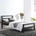 Buy City Block Metal Bed Frame &ndash; Modern Straight‑Edge Bed with Slatted Base, Colour: Charcoal Black, Bed Size: Single (3ft), Item Width: 96 from Furnituretta