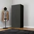 Buy Base 2 Door Hinged Wardrobe 80cm &ndash; Compact Wardrobe in 3 Modern Colours, Colour: Graphite Matt, Item Width: 80 from Furnituretta