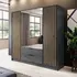 Buy Nelly Hinged Mirror Door Wardrobe 206cm Graphite, Colour: Graphite, Item Width: 206 from Furnituretta