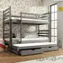 Buy Wooden Bunk Bed Tomi with Trundle and Storage Graphite, Colour: Graphite, Mattress: Without Mattresses from Furnituretta