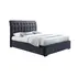 Buy Hamilton Fabric Bed Frame &ndash; Curved Headboard Bed with Sprung Slatted Base, Colour: Dark Grey, Bed Size: Double (4ft6), Item Width: 144 from Furnituretta