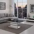 Buy Aldridge High Gloss Coffee Table &ndash; White Base with Glass Top, 120 cm, Colour: Black/White, Item Width: 120 from Furnituretta
